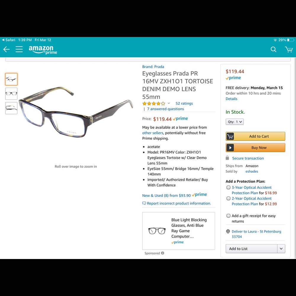 Brand New Prada Frames